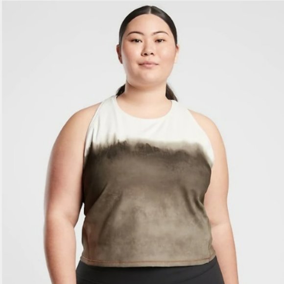 Women's Athleta NWT Powervita Shanti Watercolor Stripe‎ Crop Tank 1X - Picture 1 of 2